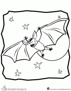 Vleermuis 16 kleurplaat om te printen en kleuren