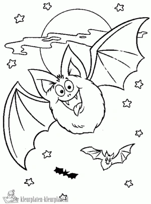 Vleermuis 6 kleurplaat om te printen en kleuren