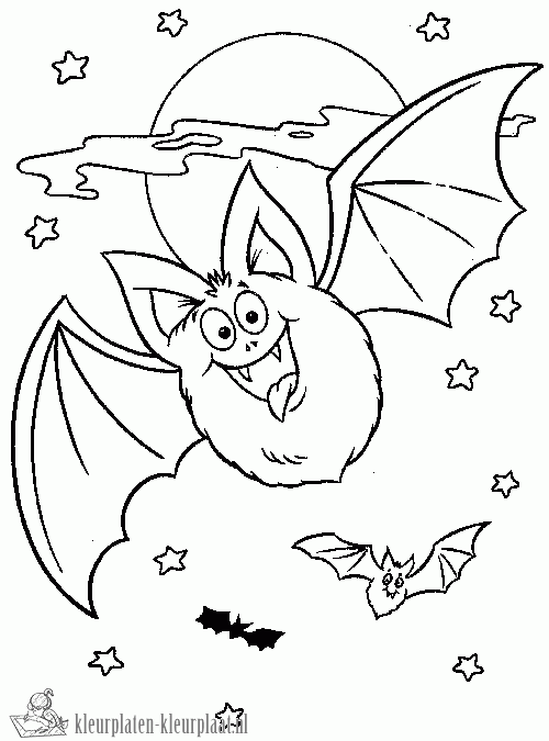 Vleermuis 6 kleurplaat