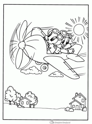 Vliegtuig 18 kleurplaat om te printen en kleuren