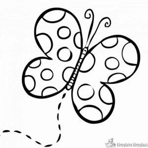 Vlinder 1 kleurplaat om te printen en kleuren