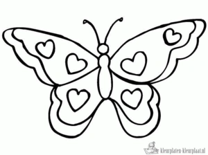 Vlinder 6 kleurplaat om te printen en kleuren