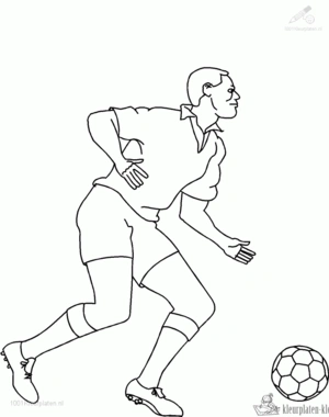 Voetbal 14 kleurplaat om te printen en kleuren