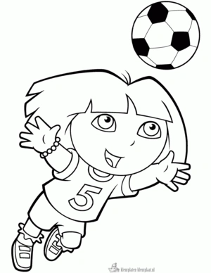 Voetbal 5 kleurplaat om te printen en kleuren