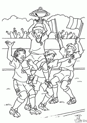 Voetbal 7 kleurplaat om te printen en kleuren