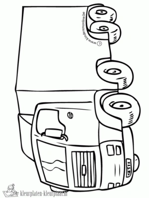 Vrachtwagen 5 kleurplaat om te printen en kleuren