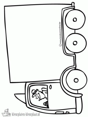 Vrachtwagen 7 kleurplaat om te printen en kleuren