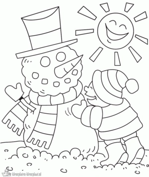 Winter 1 kleurplaat om te printen en kleuren