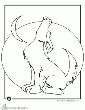 Wolf 21 kleurplaat om te printen en kleuren