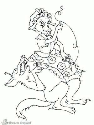 Wolf 22 kleurplaat om te printen en kleuren