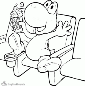 Yoshi 14 kleurplaat om te printen en kleuren