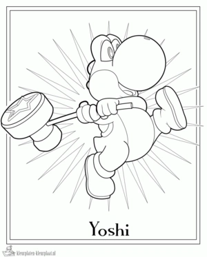 Yoshi 19 kleurplaat om te printen en kleuren
