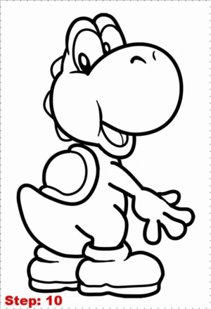 Yoshi 4 kleurplaat om te printen en kleuren