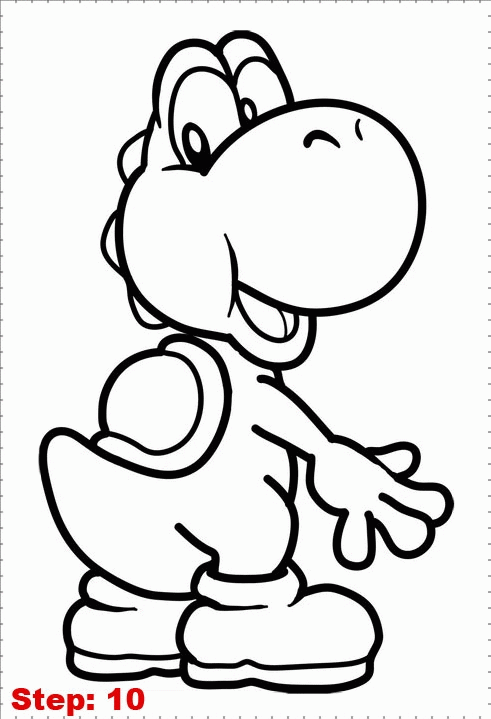 Yoshi 4 kleurplaat