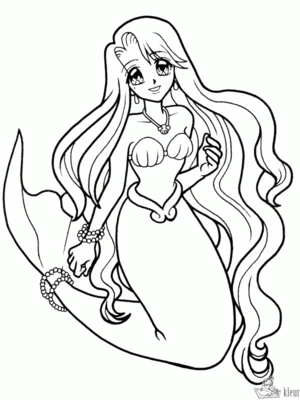 Zeemeermin 2 kleurplaat om te printen en kleuren