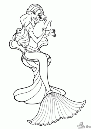 Zeemeermin 3 kleurplaat om te printen en kleuren