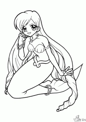 Zeemeermin 5 kleurplaat om te printen en kleuren