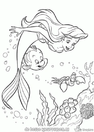 Zeemeermin 9 kleurplaat om te printen en kleuren