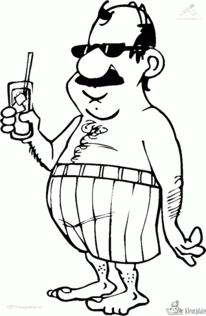 Drankje drinken in de zomervakantie kleurplaat om te printen en kleuren