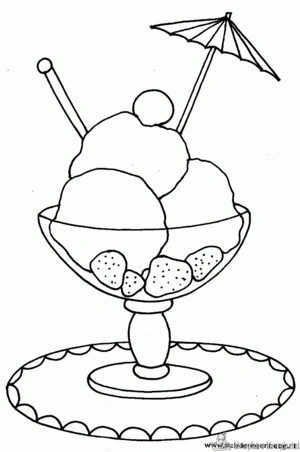 Ijsje kleurplaat om te printen en kleuren