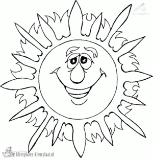 Zon 12 kleurplaat om te printen en kleuren
