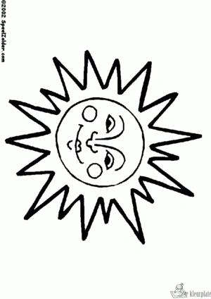 Zon 22 kleurplaat om te printen en kleuren