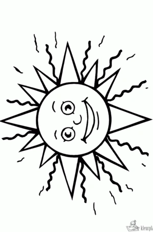 Zon 5 kleurplaat om te printen en kleuren