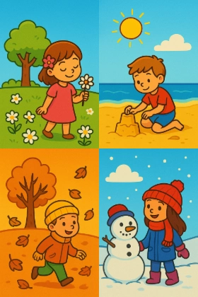 Seizoenen kleurplaten